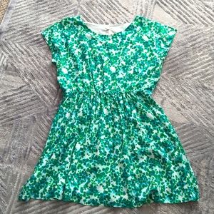 GAP White Green Blue Dot Dress Large